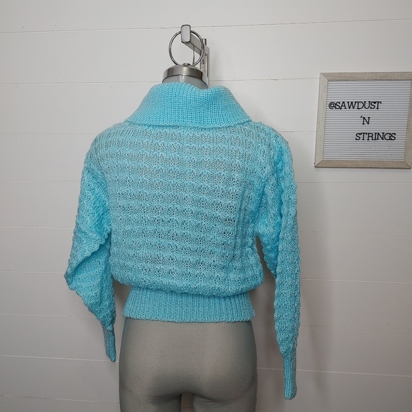 VINTAGE textured knit turtleneck L - Picture 6 of 10